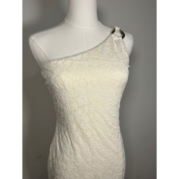 Princess Polly Cream Lace One Shoulder Ruched Mini Dress Size US 4 - Picture 3 of 8